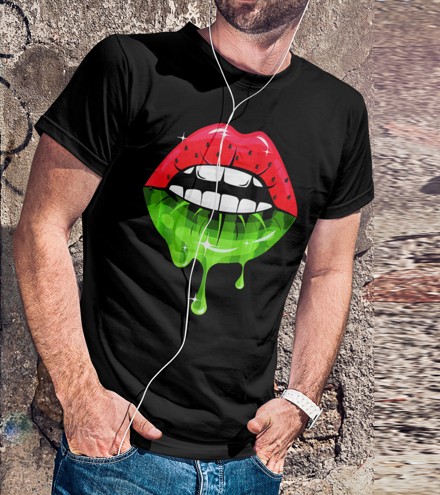 Watermelon Lip Dripping Summer Fruits T-Shirt
