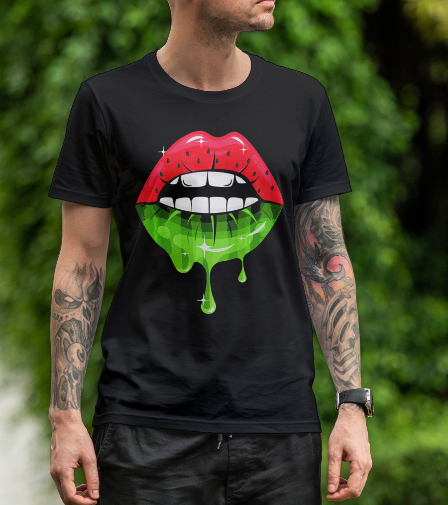 Watermelon Lip Dripping Summer Fruits T-Shirt