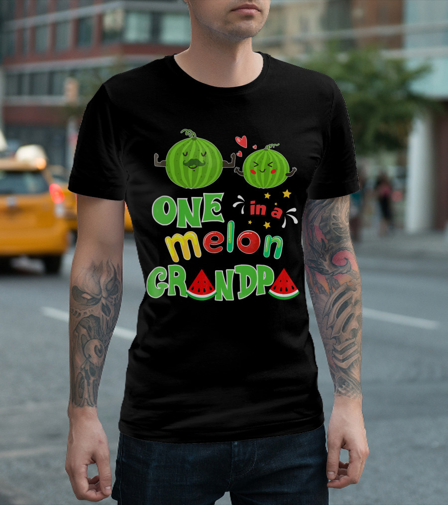 One In A Melon Grandpa Watermelon Summer Tropic T-Shirt