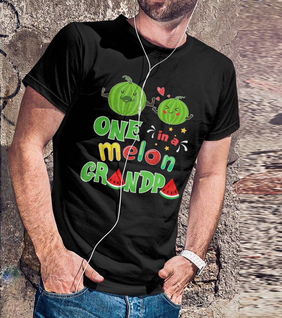 One In A Melon Grandpa Watermelon Summer Tropic T-Shirt