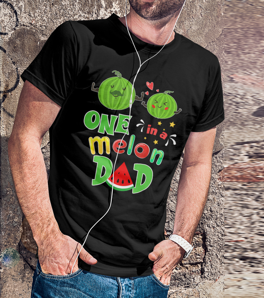 One In A Melon Dad Watermelon Summer Tropical T-Shirt