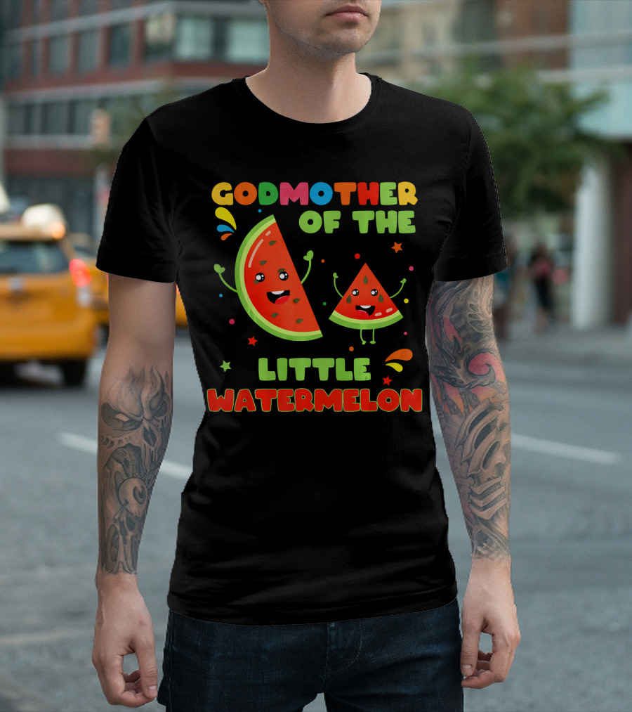 Godmother Of The Little Watermelon Cute Fruit Characters Fun T-Shirt