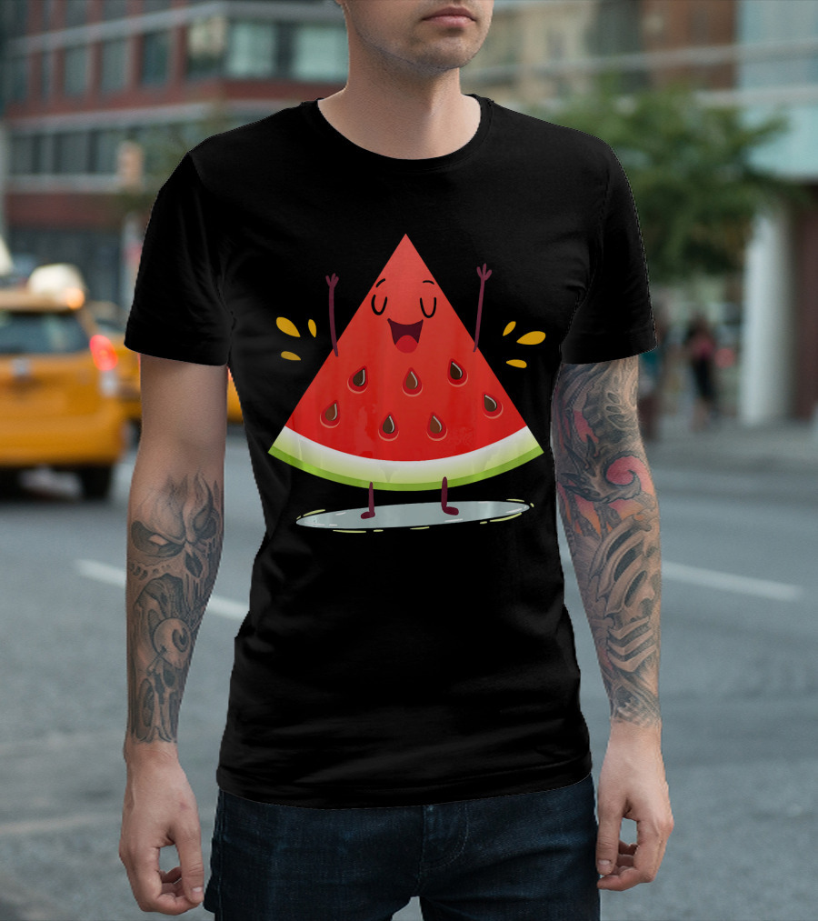 Happy Dancing Watermelon Slice With Joyful Seeds T-Shirt