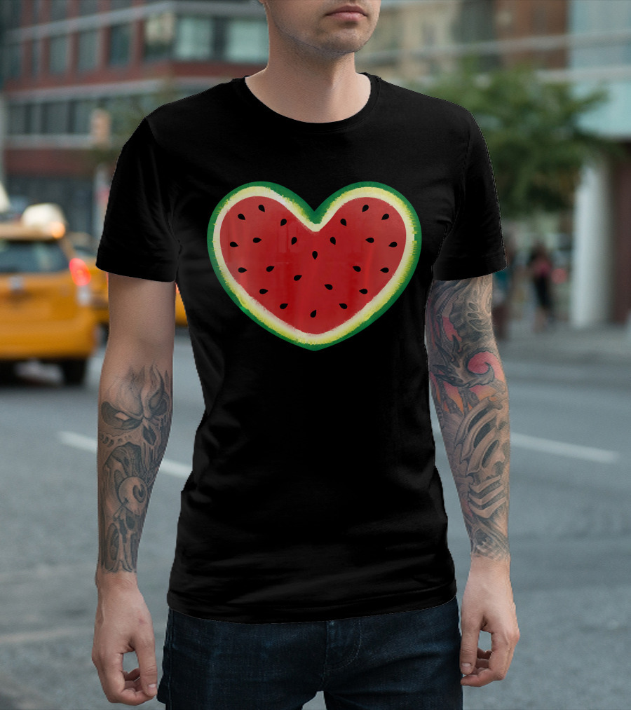 Watermelon Heart Summer Picnic I Love T-Shirt