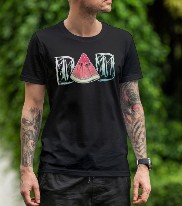 Dad Watermelon Slice Cool Summer Fruit T-Shirt