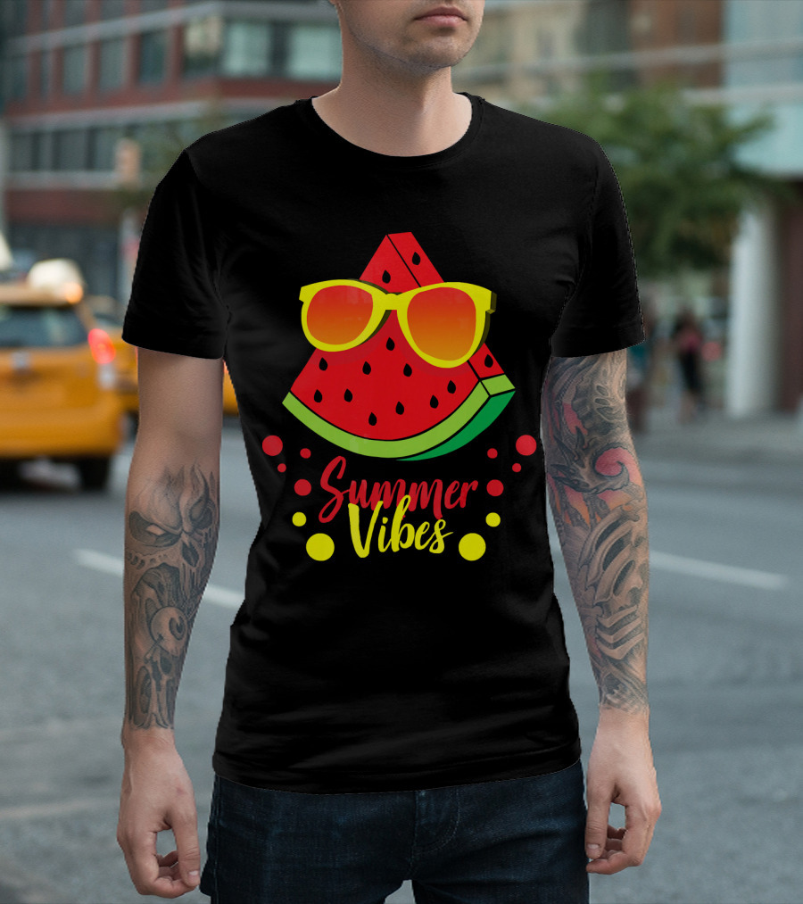 Summer Vibes Watermelon Sunglasses Fruit Lovers T-Shirt