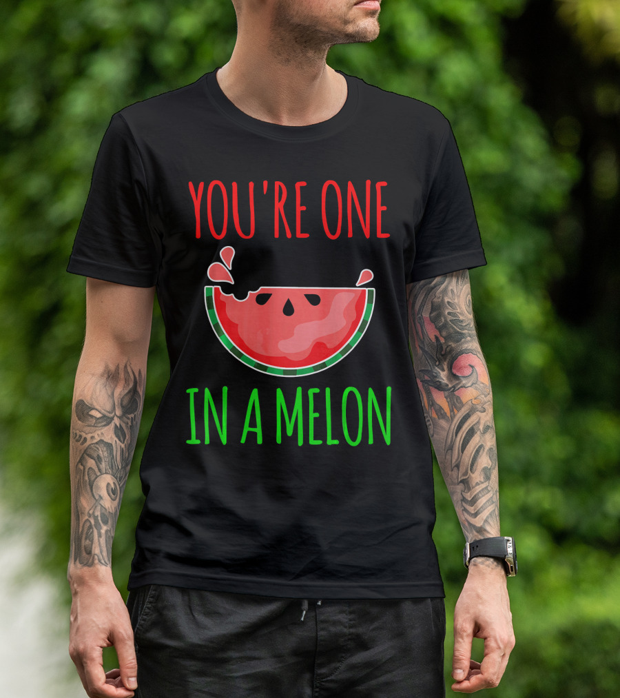 You're One In A Melon Pun Summer Watermelon T-Shirt