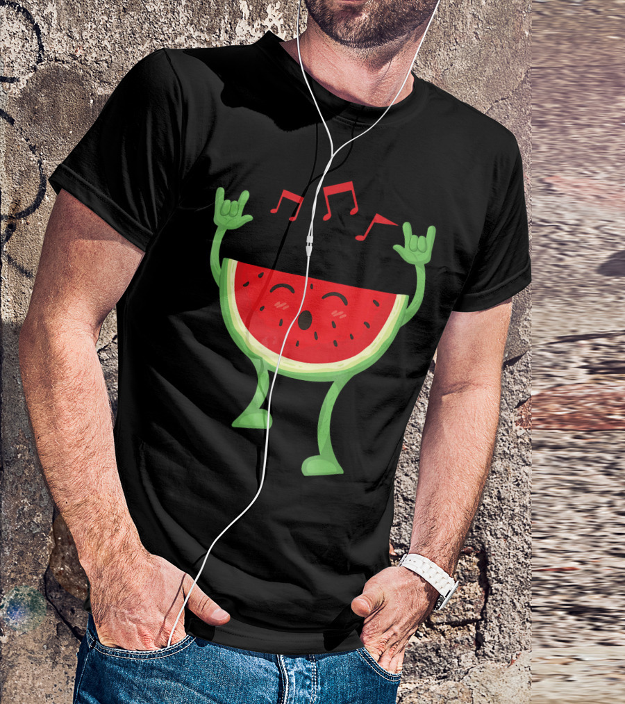 Adults Watermelon Halloween Costumes Ide Fun Music Notes Celebrating Rock T-Shirt