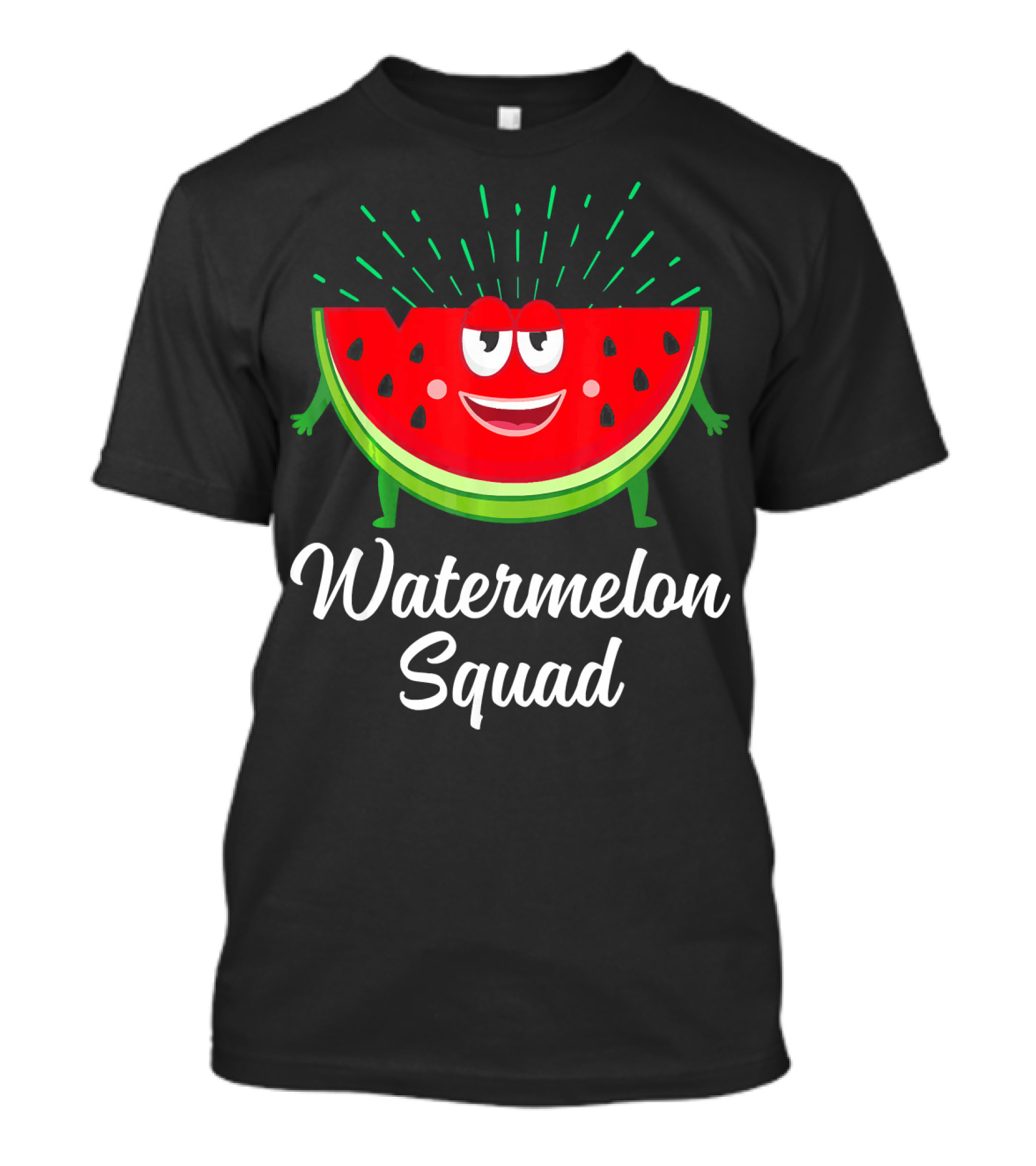 Watermelon Squad Summer Funny Wat Smiling Slice With Arms And Legs T-Shirt
