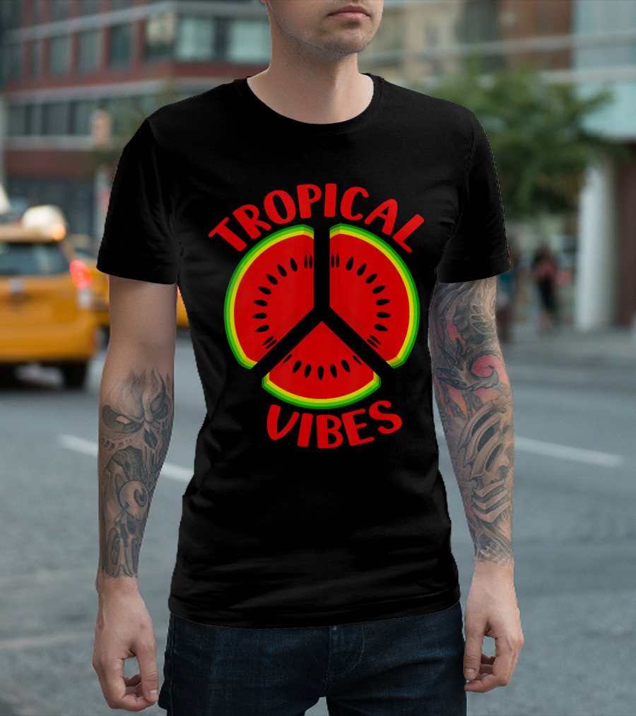 Tropical Vibes Watermelon Peace T-Shirt