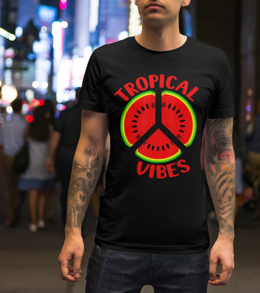 Tropical Vibes Watermelon Peace T-Shirt