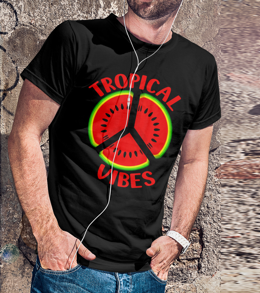 Tropical Vibes Watermelon Peace T-Shirt