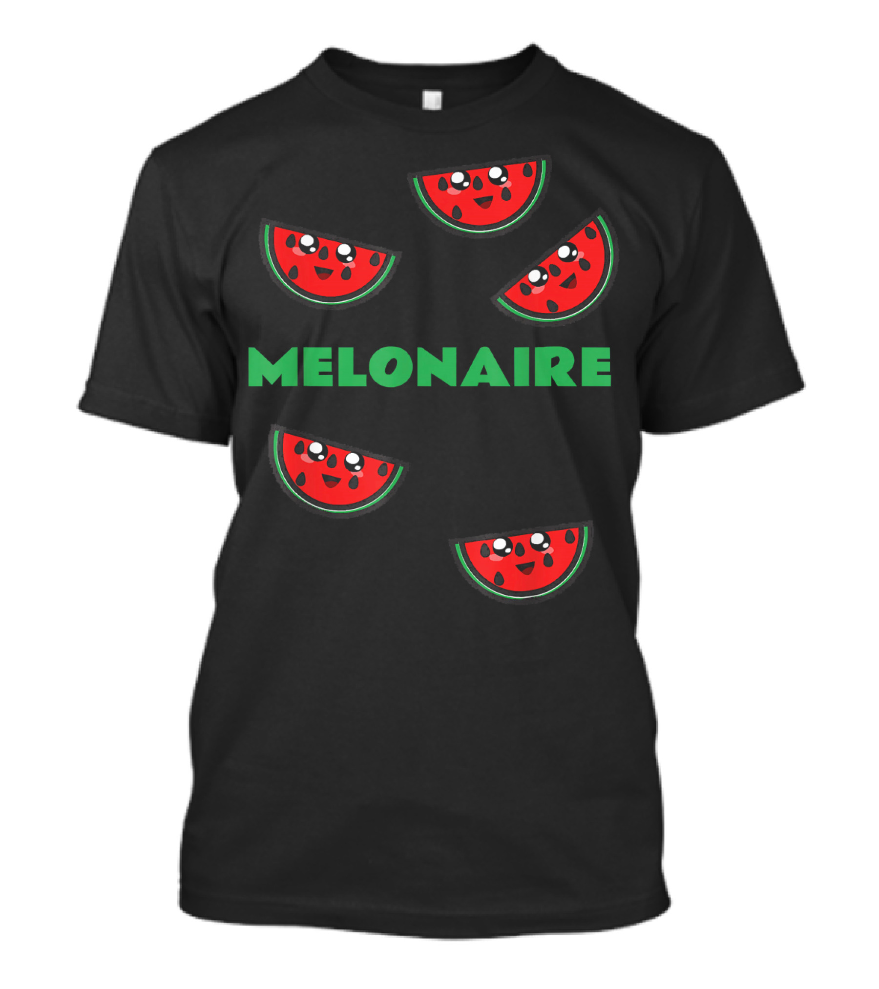 Melonaire Cute Watermelon Smile Faces Pun T-Shirt
