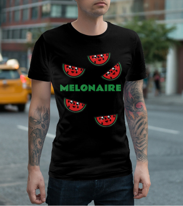 Melonaire Cute Watermelon Smile Faces Pun T-Shirt