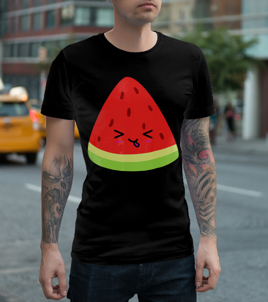Kevin The Watermelon Cute Smiley Face T-Shirt