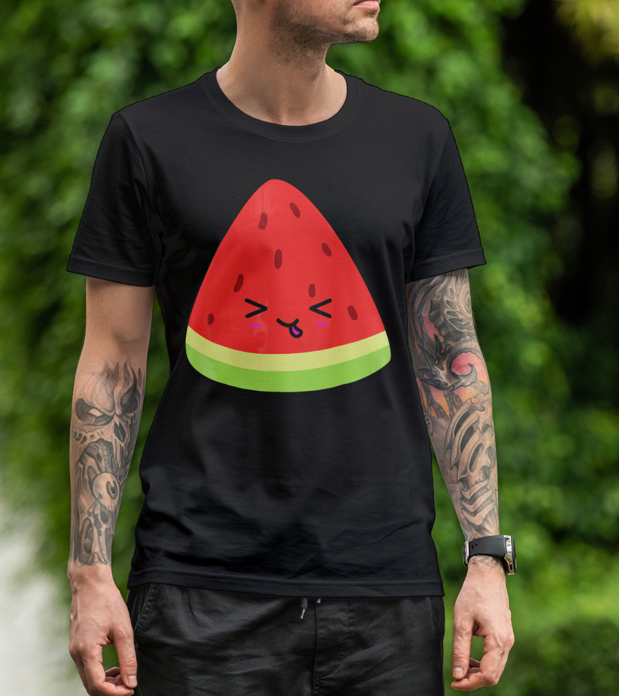 Kevin The Watermelon Cute Smiley Face T-Shirt