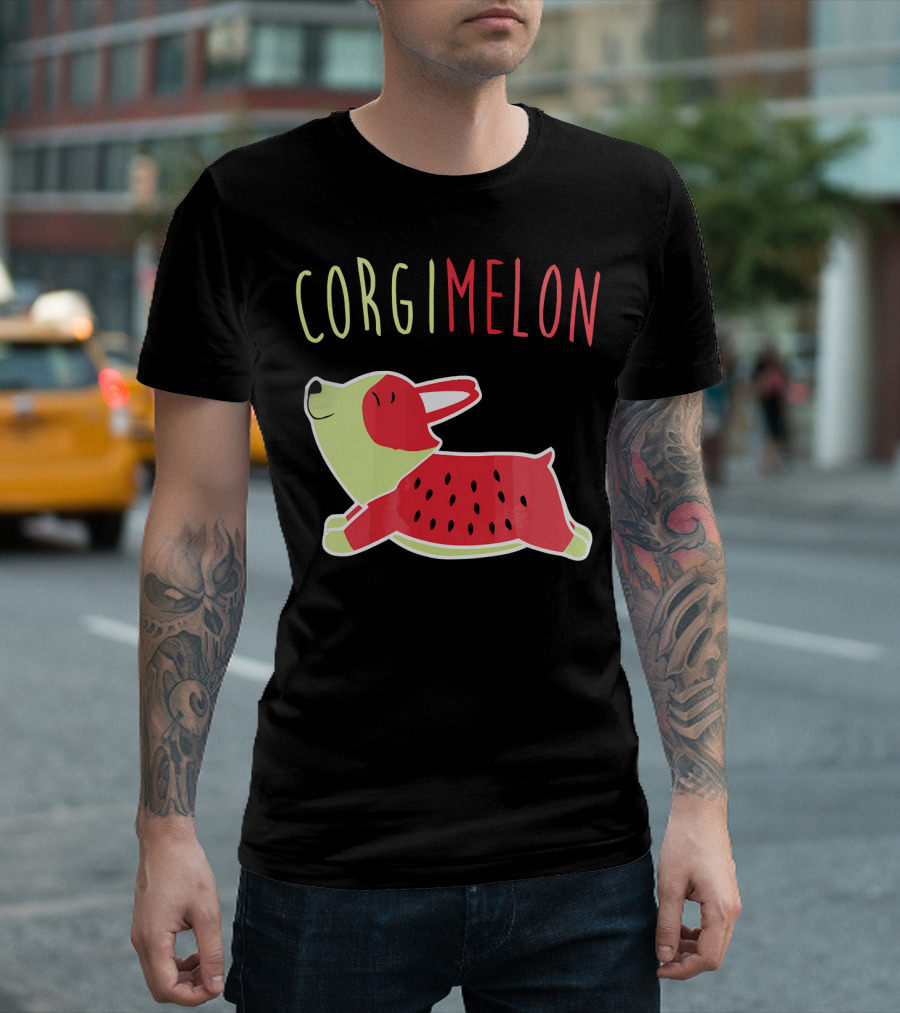 Corgimelon Funny Corgi Dog Plus Watermelon T-Shirt