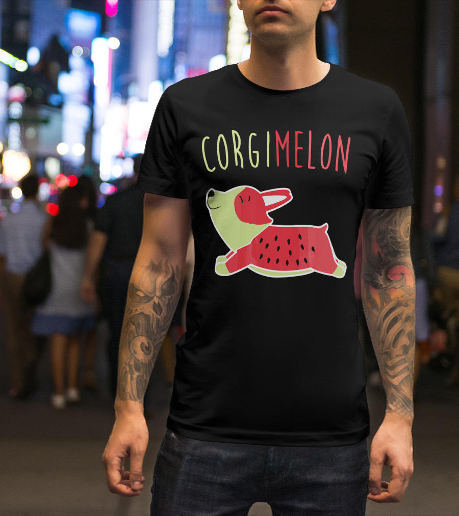 Corgimelon Funny Corgi Dog Plus Watermelon T-Shirt