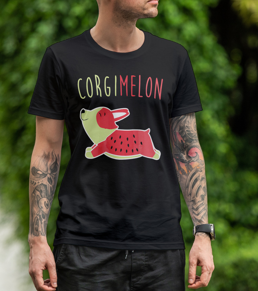 Corgimelon Funny Corgi Dog Plus Watermelon T-Shirt