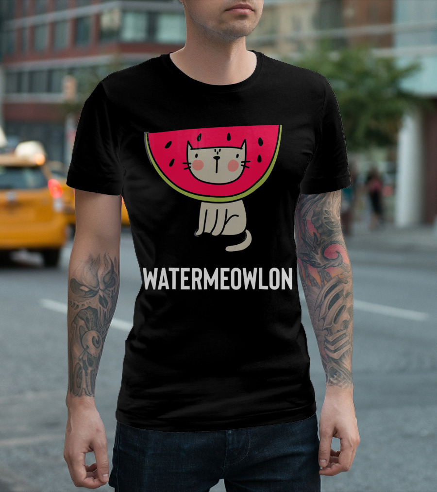 Watermeowlon Cute Cat Watermelon Meow T-Shirt