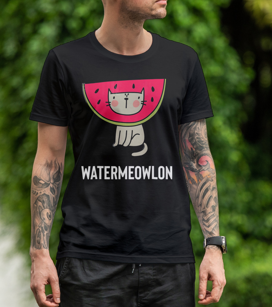 Watermeowlon Cute Cat Watermelon Meow T-Shirt