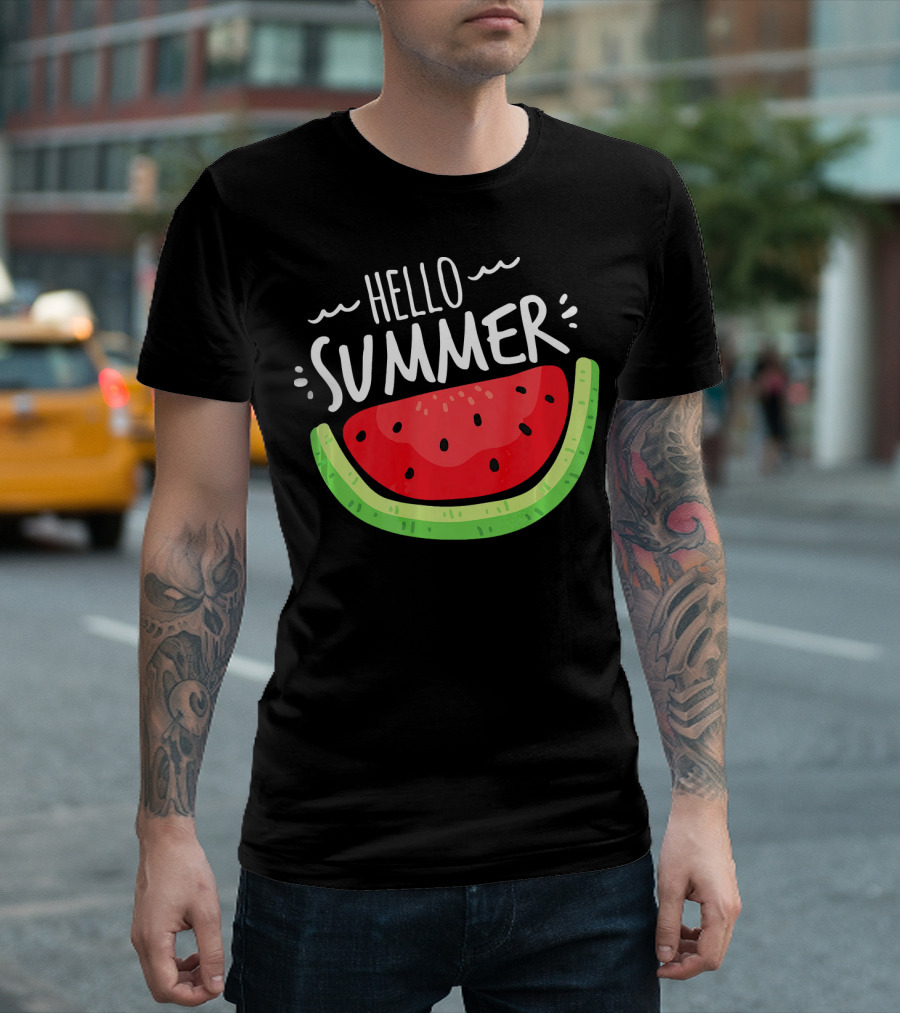 Hello Summer Watermelon Funny Summer T-Shirt