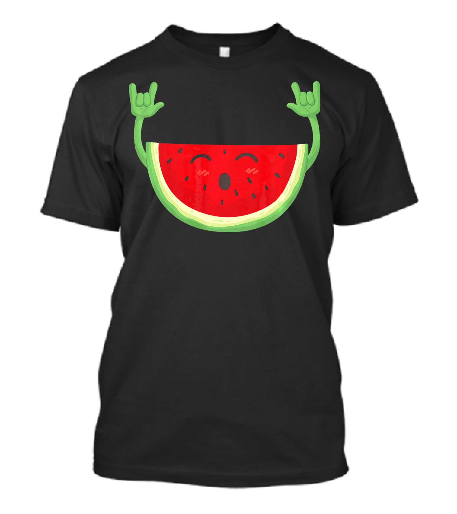 Watermelon Dancing Watermelon Rock On Hand Gesture T-Shirt