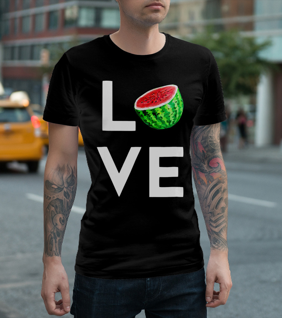 LOVE Watermelon I Love Watermelon Funny Vegan T-Shirt