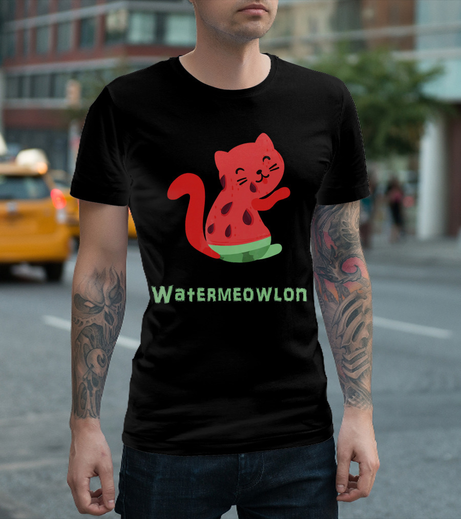 Watermeowlon Funny Cat Watermelon Cute T-Shirt