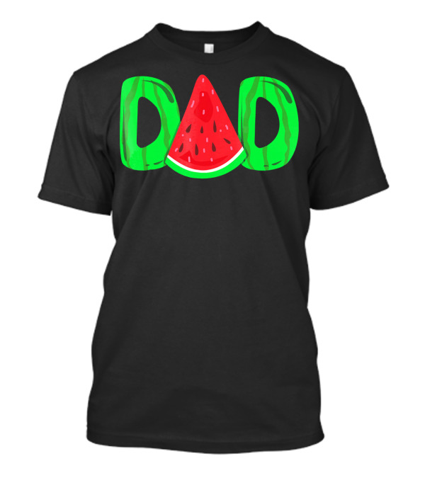 DAD Watermelon Slice Lettering Fun Summer Vibes T-Shirt