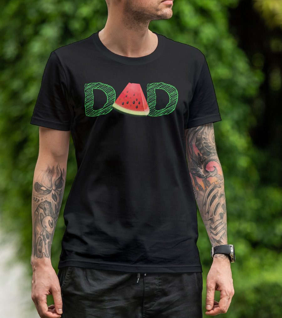 Dad Watermelon Tropical Summer Fun T-Shirt