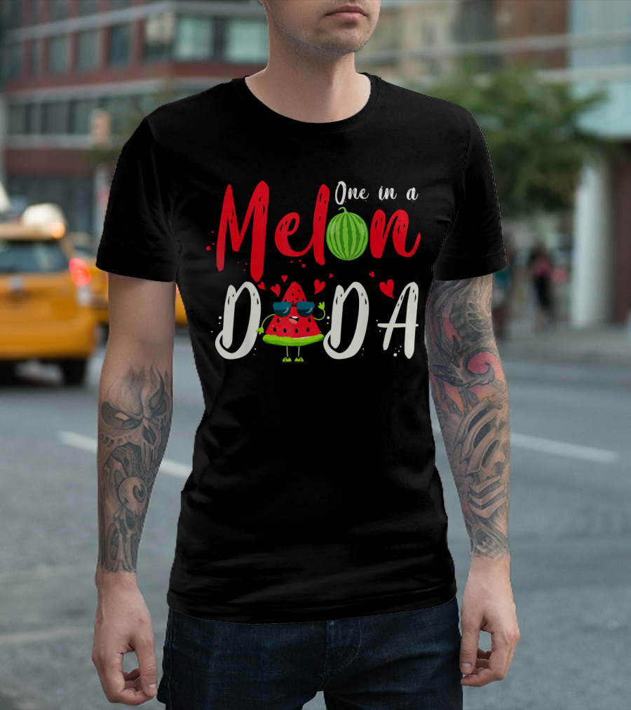 One In A Melon Dada Watermelon Cartoon Hearts T-Shirt