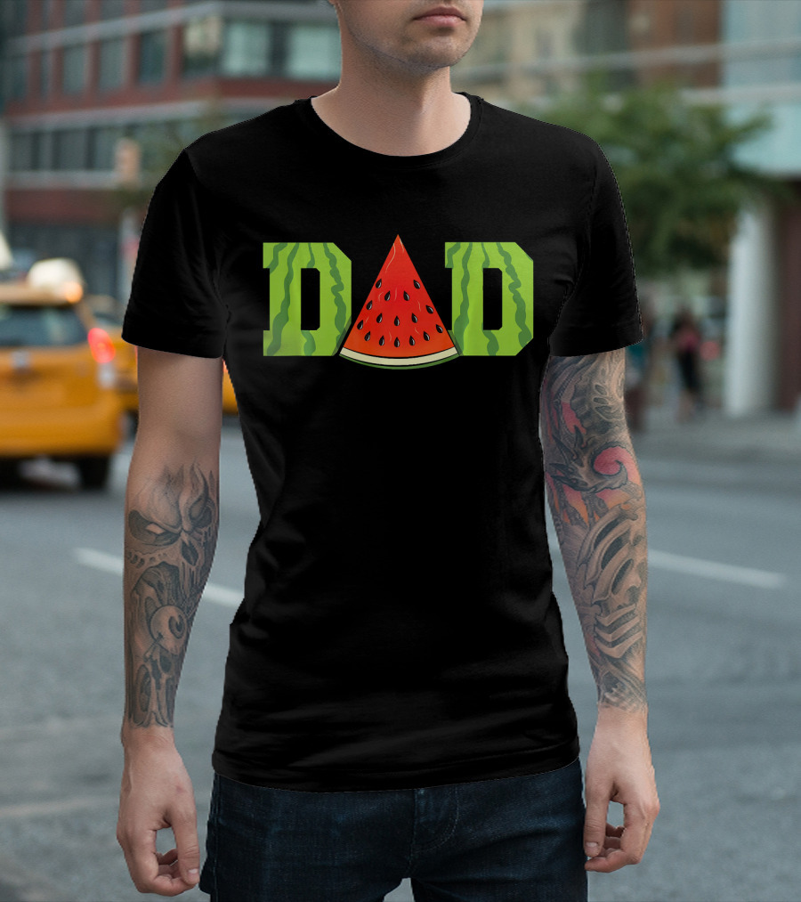 Dad Watermelon Funny Melon Summer Fruit Father's Day T-Shirt