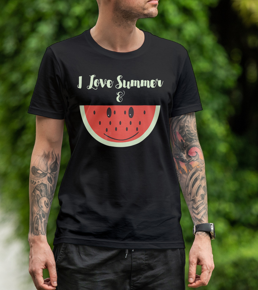 I Love Summer And Smiling Watermelon Fun T-Shirt