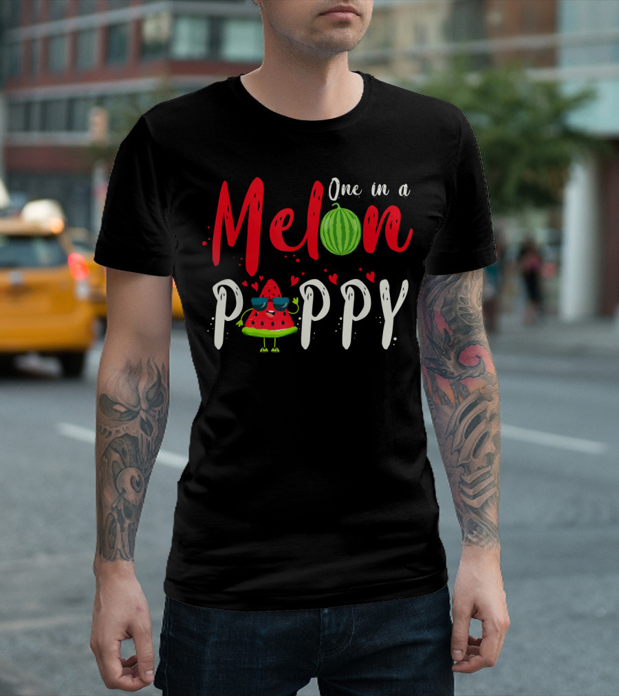 One In A Melon Pappy Watermelon Slice Cartoon T-Shirt