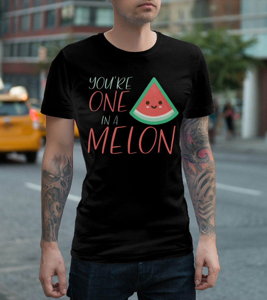 You're One In A Melon Funny Cute Watermelon Slice T-Shirt