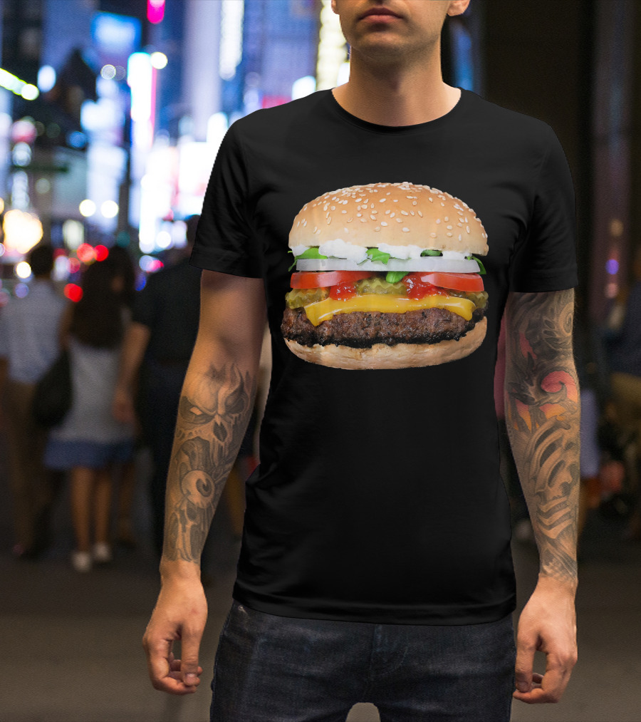Burger Cheeseburger Matching With Fries Duo Delight T-Shirt