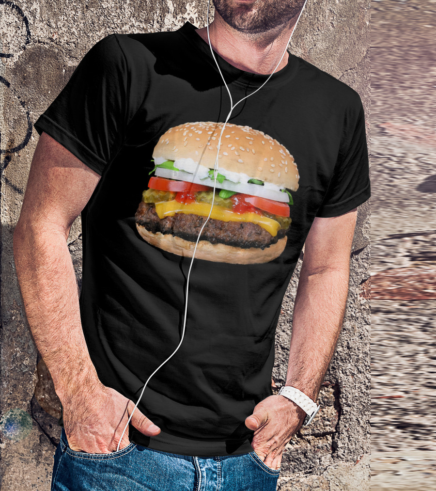 Burger Cheeseburger Matching With Fries Duo Delight T-Shirt