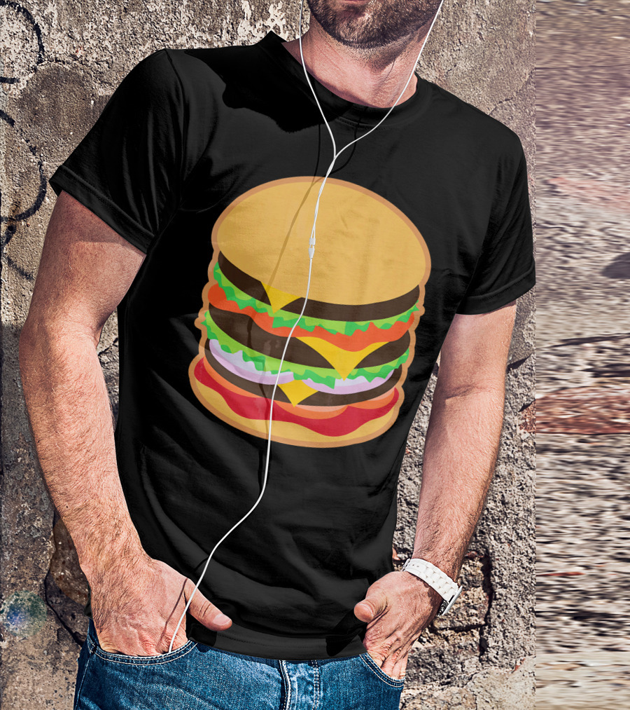 Funny Hamburger Barbecue BBQ Griller Double Cheeseburger T-Shirt