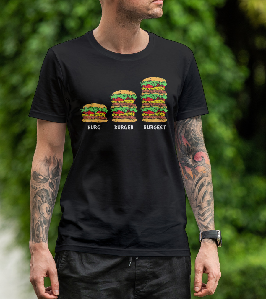 Burg Burger Burgest Cheeseburger Evolution T-Shirt
