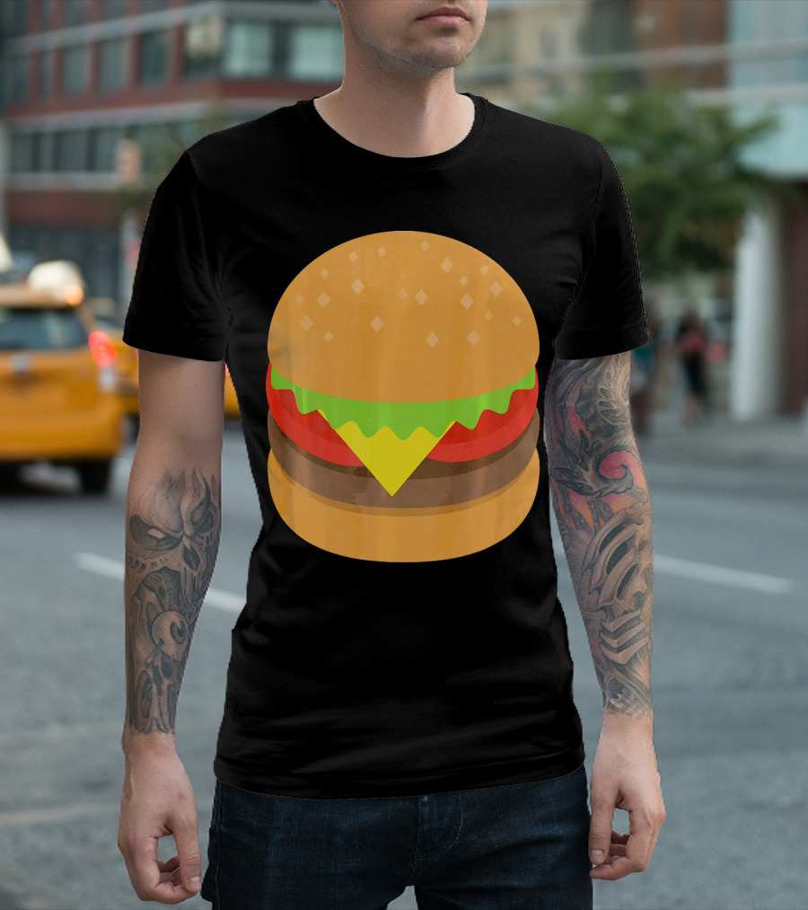 Emoji Hamburger Cheeseburger Lettuce Tomato Cheese Burger T-Shirt