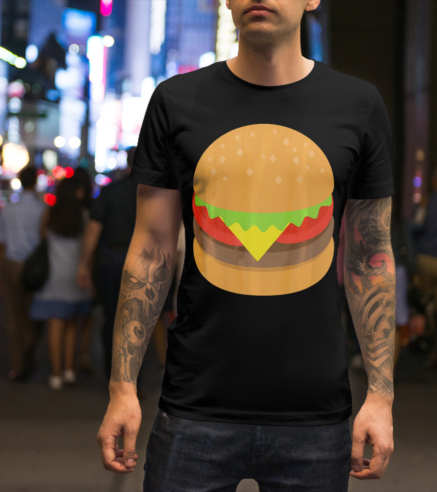 Emoji Hamburger Cheeseburger Lettuce Tomato Cheese Burger T-Shirt