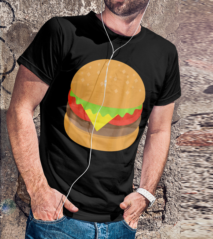Emoji Hamburger Cheeseburger Lettuce Tomato Cheese Burger T-Shirt