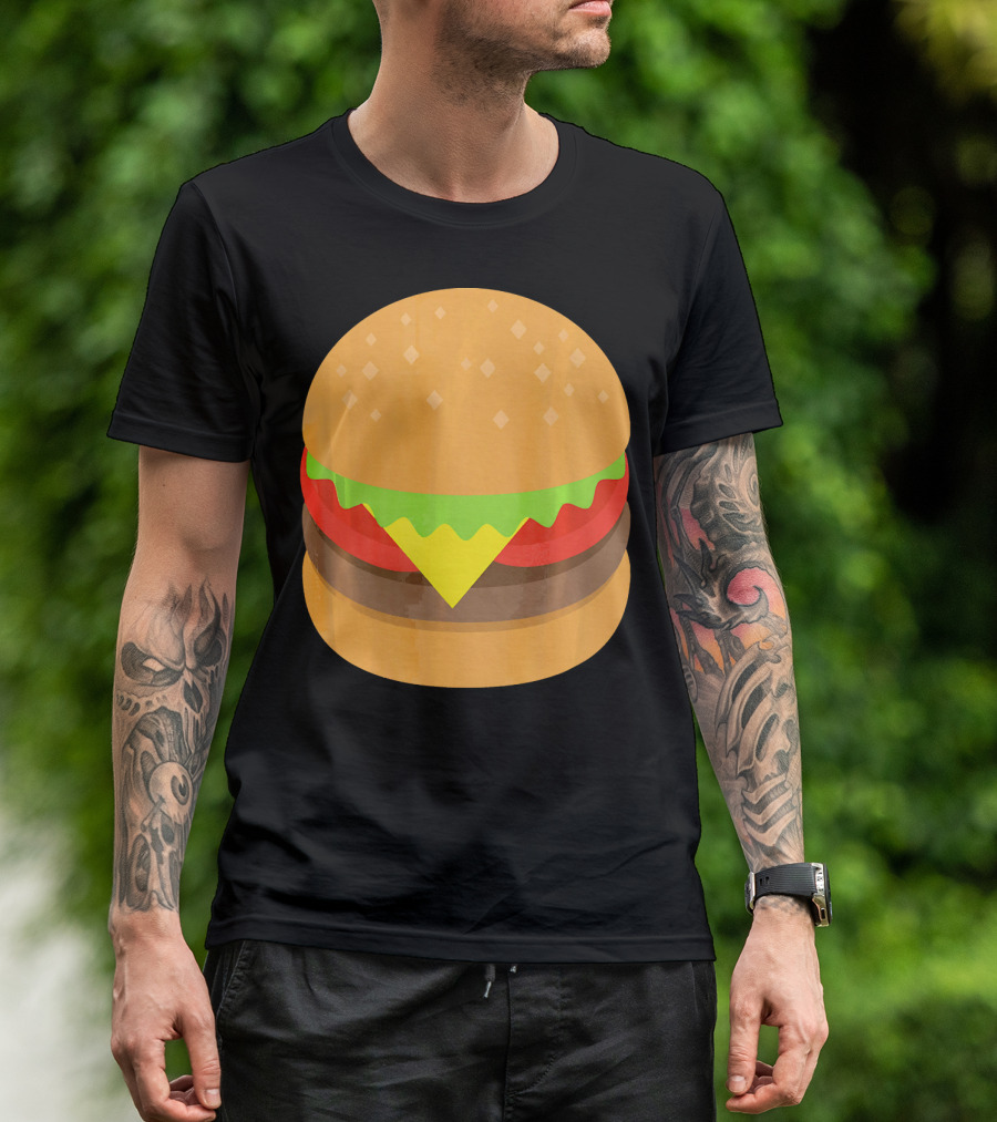 Emoji Hamburger Cheeseburger Lettuce Tomato Cheese Burger T-Shirt
