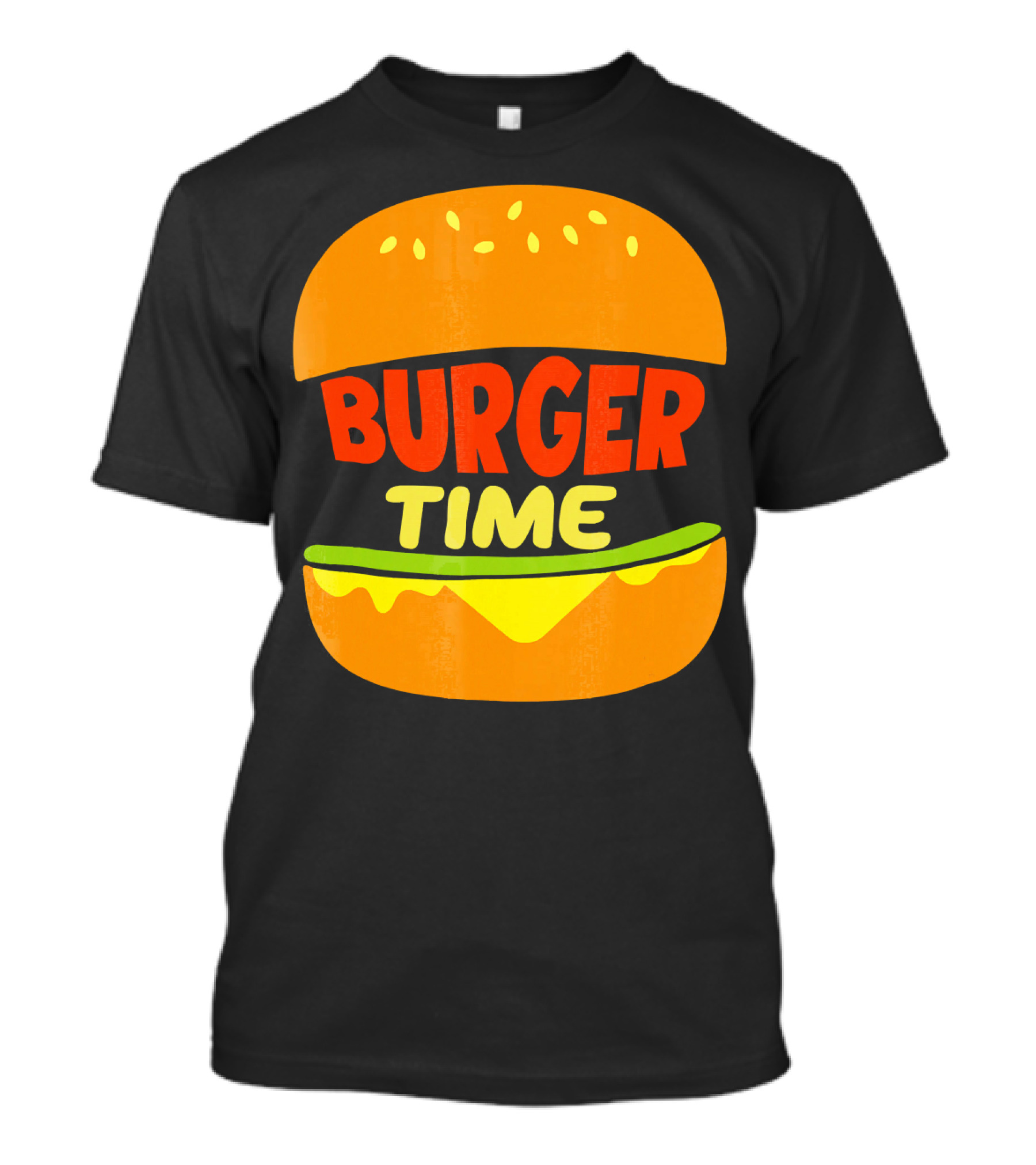 Burger Time Cheeseburger Icon Text T-Shirt