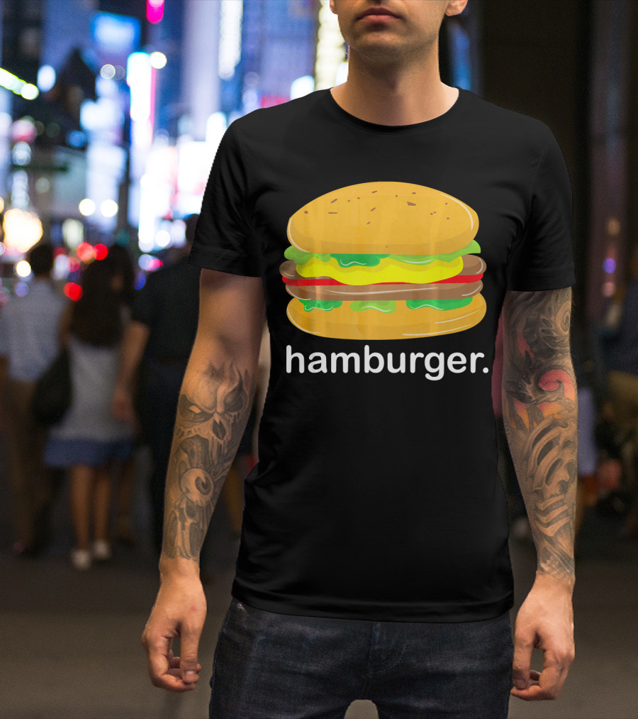 Funny Hamburger Meme Burger Cartoon Cheeseburger T-Shirt