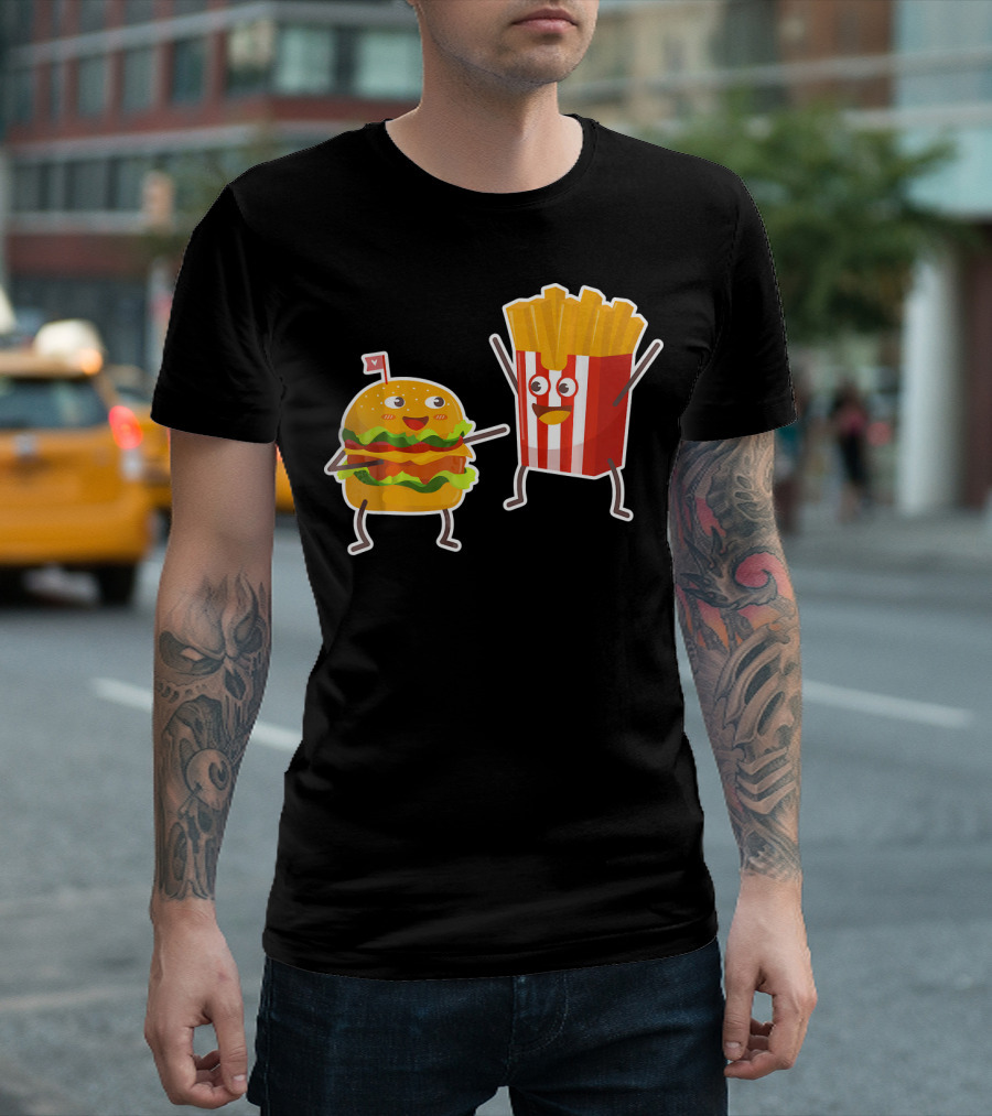 Hamburger And French Fries Happy Dance Duo T-Shirt
