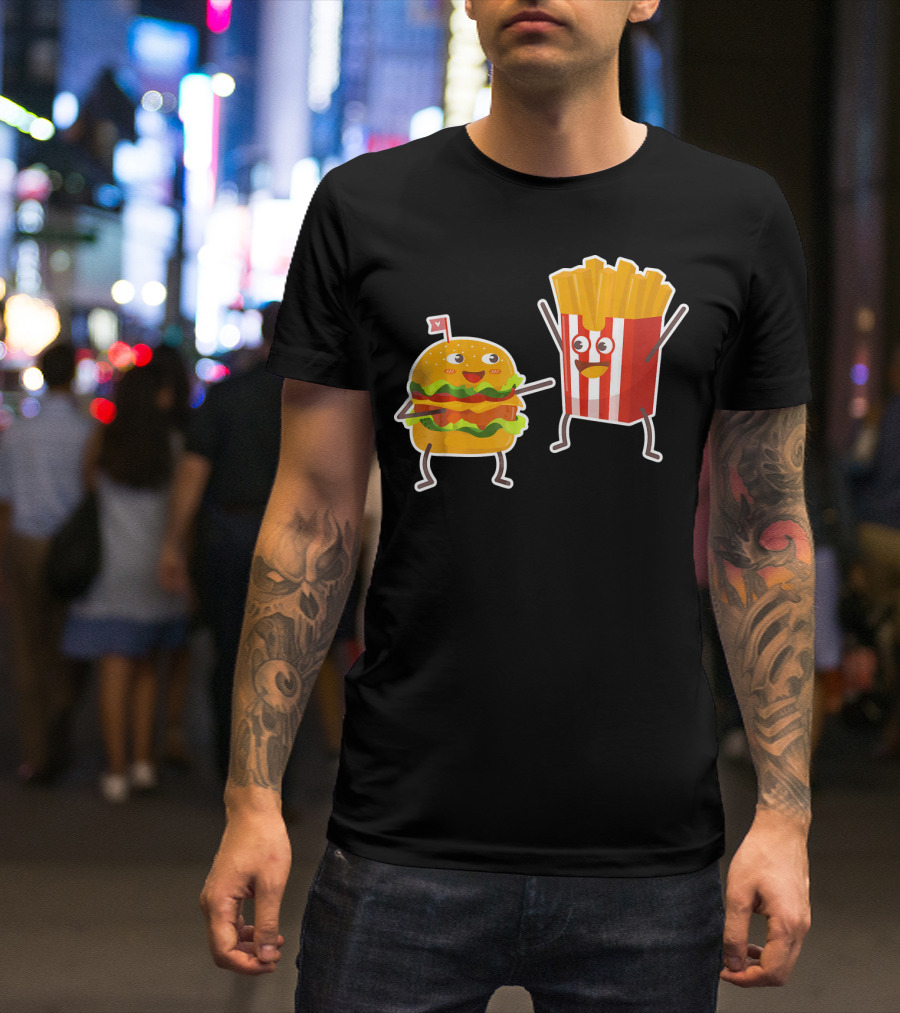 Hamburger And French Fries Happy Dance Duo T-Shirt