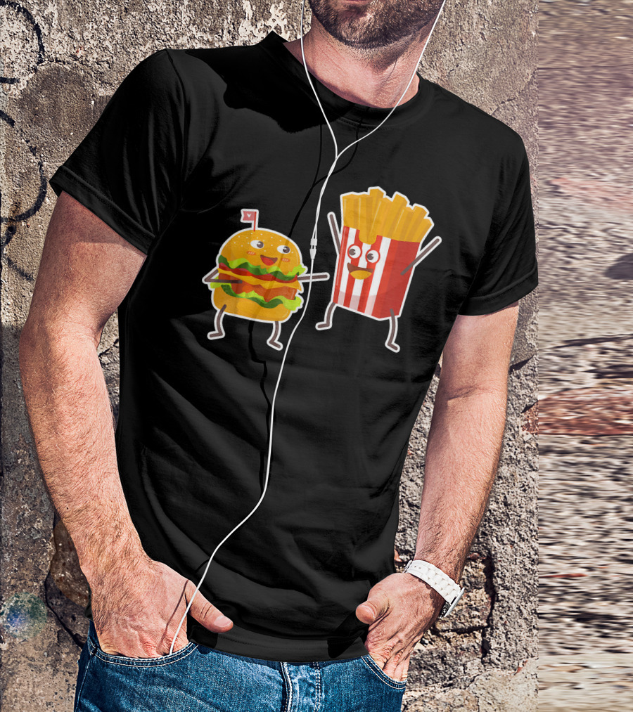 Hamburger And French Fries Happy Dance Duo T-Shirt