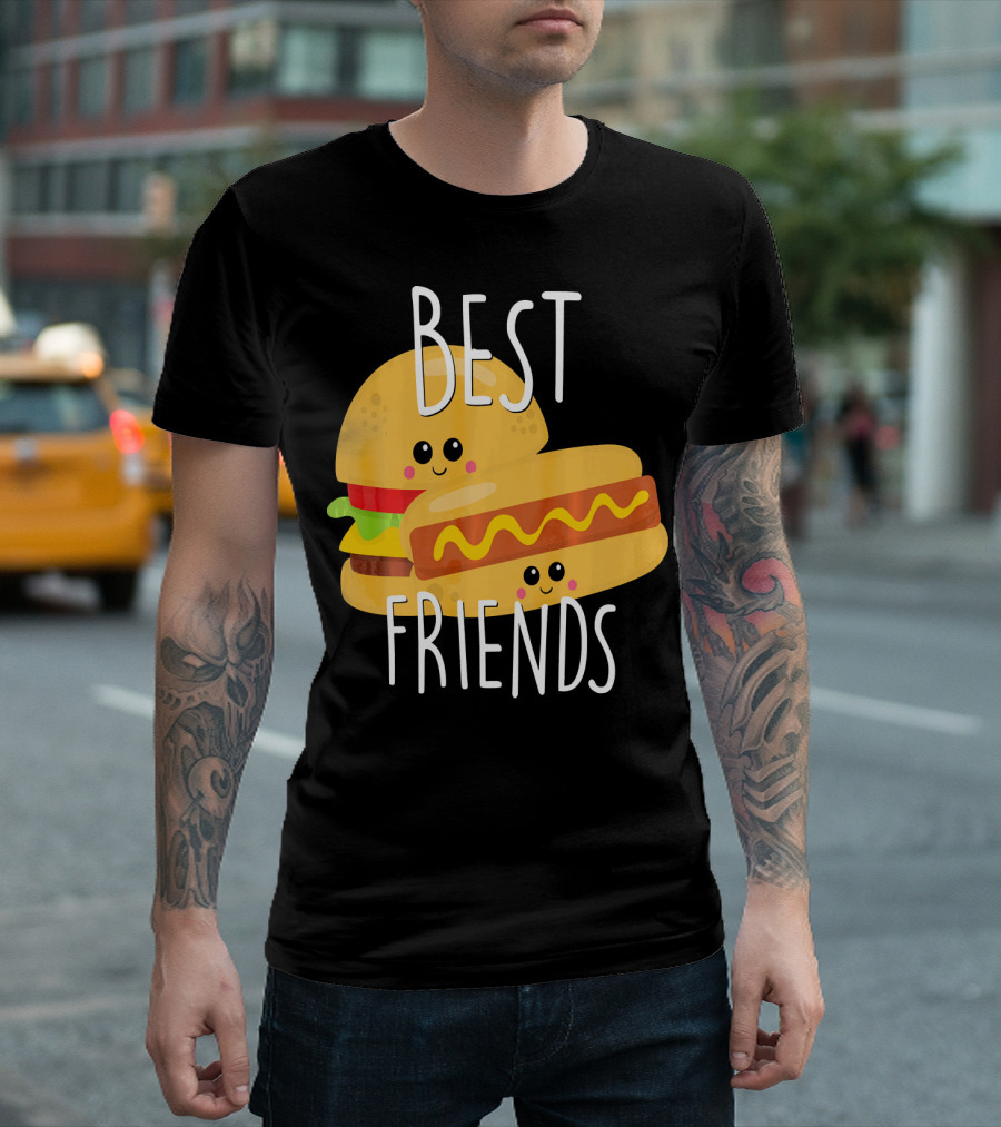 Best Friends Hot Dog and Burger Matching Duo T-Shirt